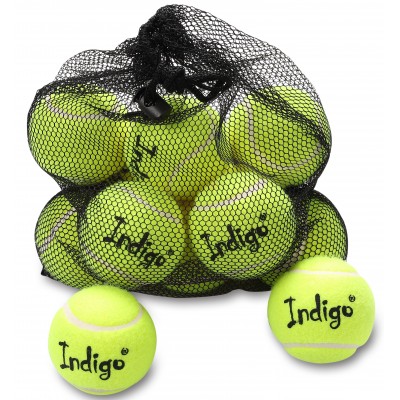 Мяч для большого тенниса INDIGO (12 шт в сетке) начальный уровень IN153 Желтый